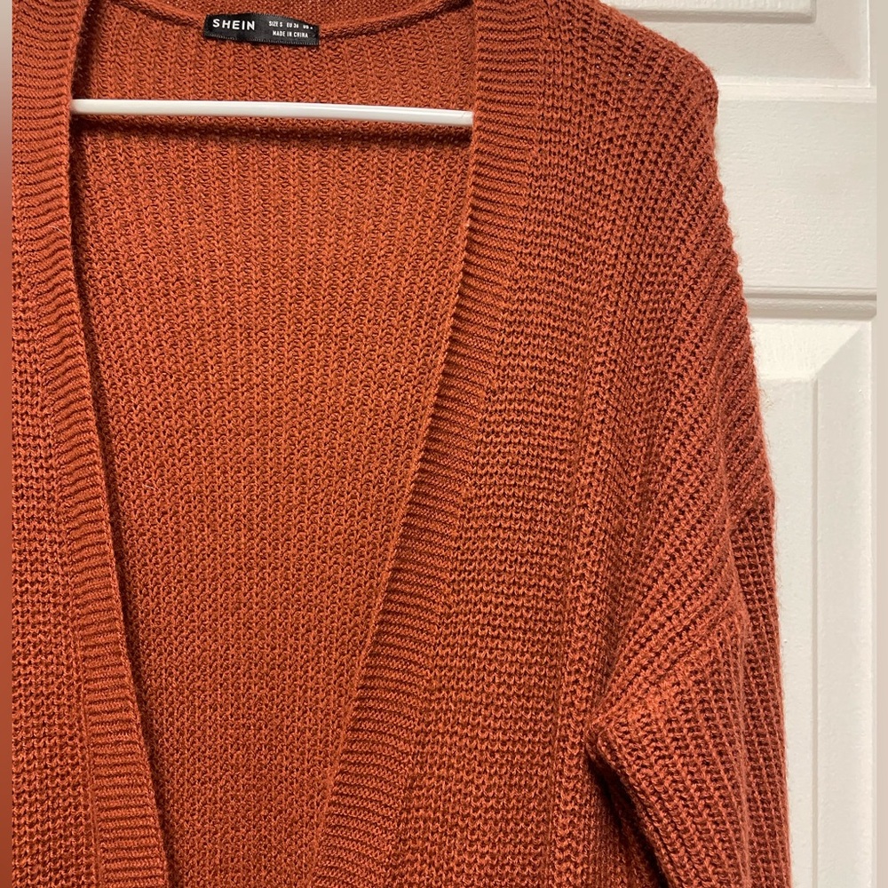 Drop shoulder long cardigan